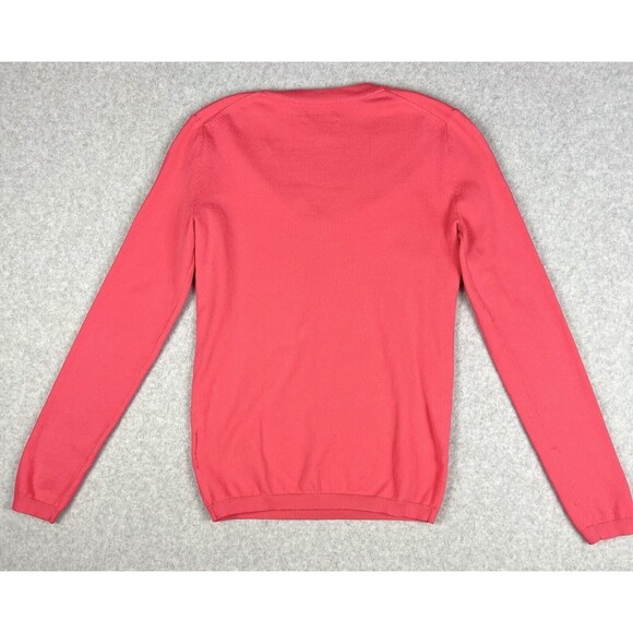 Tommy Hilfiger Pink Prima Cotton V Neck Sweater Womens XS Lightweight Knit - Picture 5 of 16